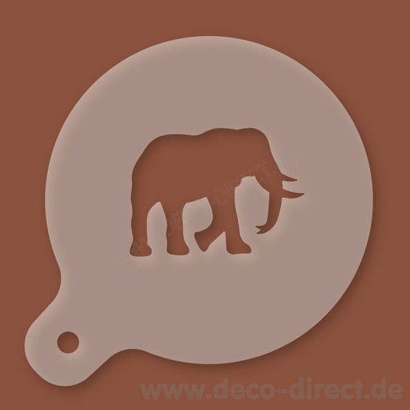 Cappuccino-Schablone Elefant Kunststoff