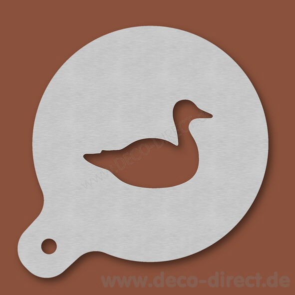 Cappuccino-Schablone Ente Edelstahl