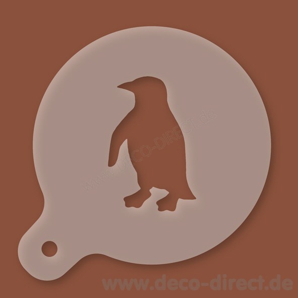Cappuccino-Schablone Pinguin Kunststoff
