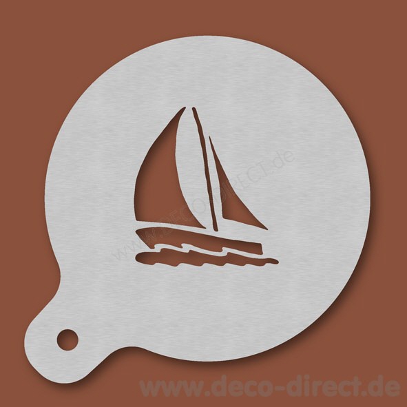 Cappuccino-Schablone Segelboot Edelstahl