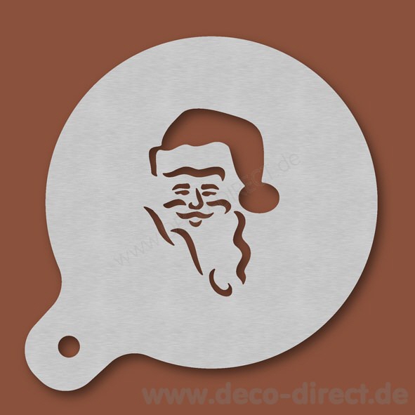 Cappuccino-Schablone Weihnachtsmann Edelstahl