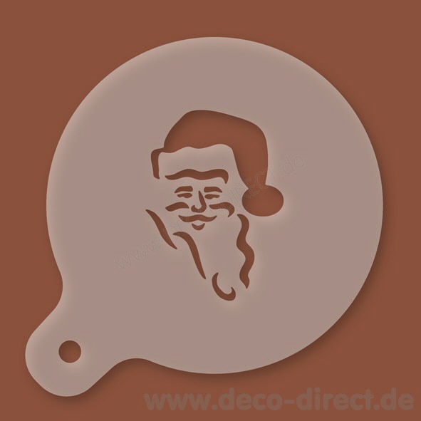 Cappuccino-Schablone Weihnachtsmann Kunststoff