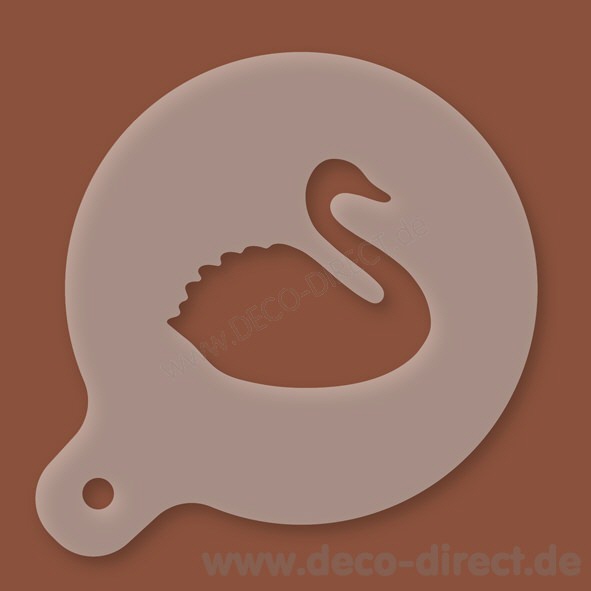 Cappuccino-Schablone Schwan 2 Kunststoff