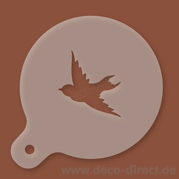 Cappuccino-Schablone Schwalbe Kunststoff