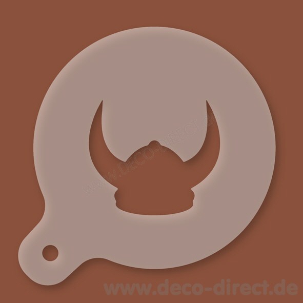 Cappuccino-Schablone Wikingerhelm Kunststoff