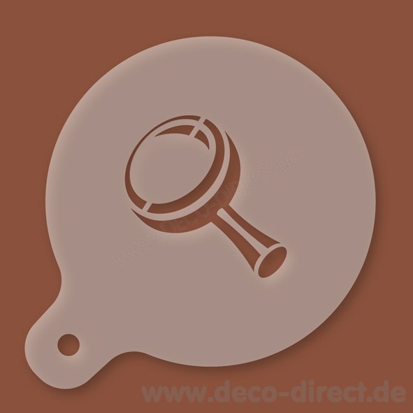 Cappuccino-Schablone Lupe Kunststoff