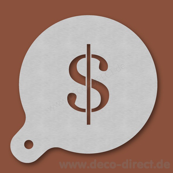 Cappuccino-Schablone Dollar-Zeichen Edelstahl
