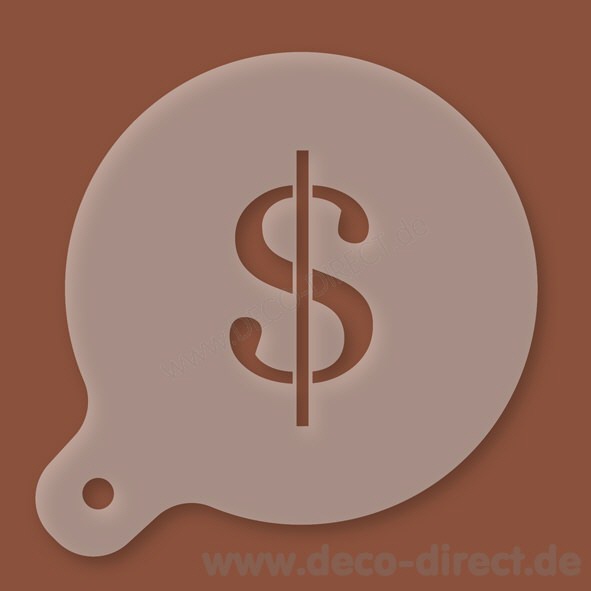 Cappuccino-Schablone Dollar-Zeichen Kunststoff