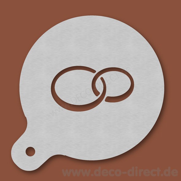 Cappuccino-Schablone Eheringe Edelstahl