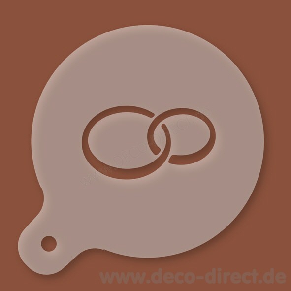Cappuccino-Schablone Eheringe Kunststoff