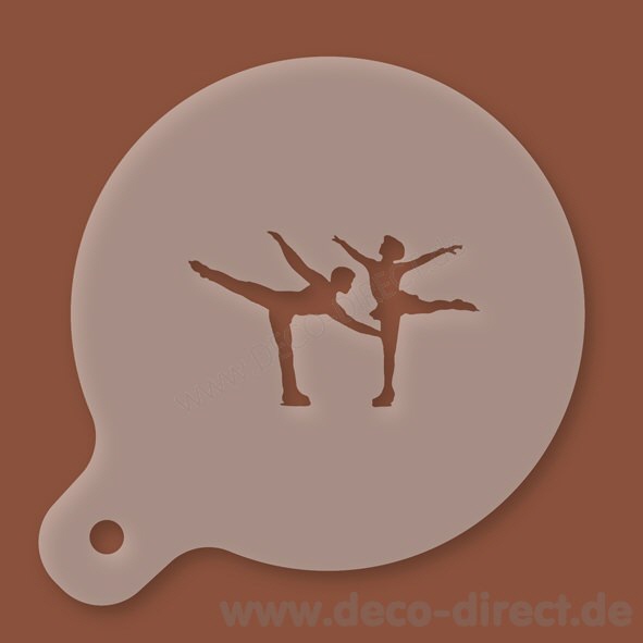 Cappuccino-Schablone Eisläufer Kunststoff