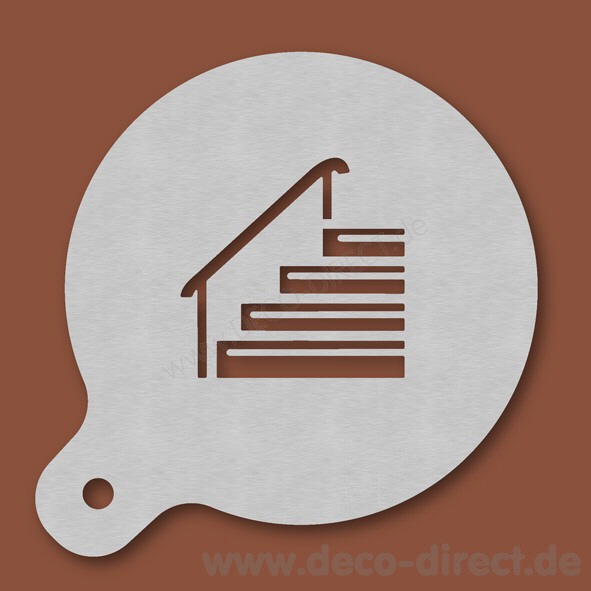 Cappuccino-Schablone Treppe Edelstahl
