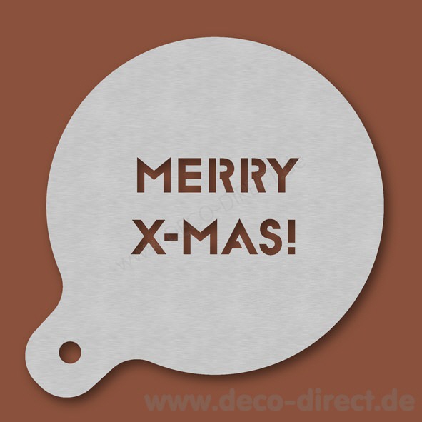 Cappuccino-Schablone Merry X-Mas Edelstahl