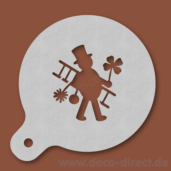 Cappuccino-Schablone Schornsteinfeger Edelstahl