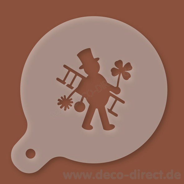 Cappuccino-Schablone Schornsteinfeger Kunststoff