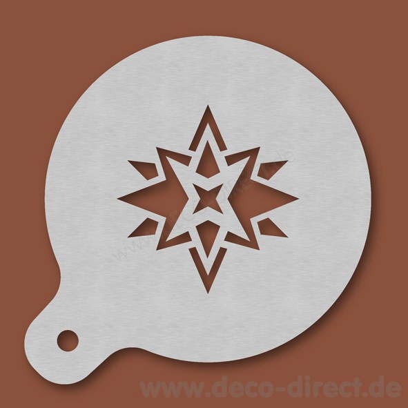 Cappuccino-Schablone Weihnachtsstern Edelstahl