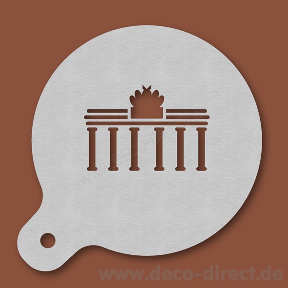 Cappuccino-Schablone Brandenburger Tor Edelstahl