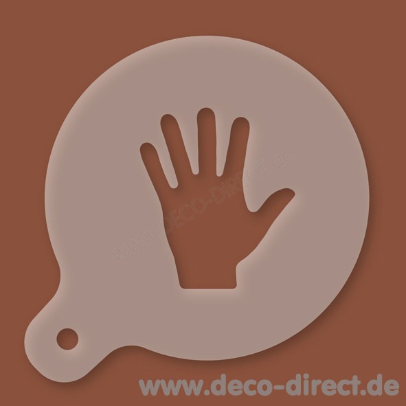 Cappuccino-Schablone Hand Kunststoff