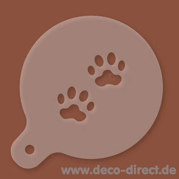 Cappuccino-Schablone Pfoten Kunststoff