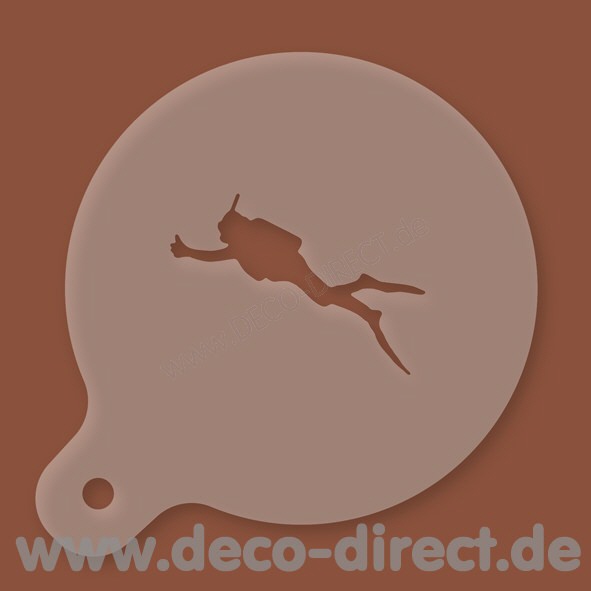 Cappuccino-Schablone Taucher Kunststoff