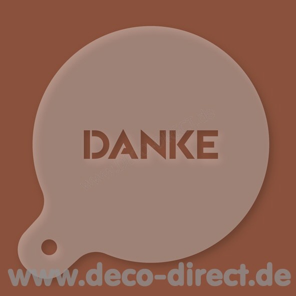 Cappuccino-Schablone Danke Kunststoff