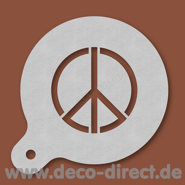 Cappuccino-Schablone Peace Edelstahl