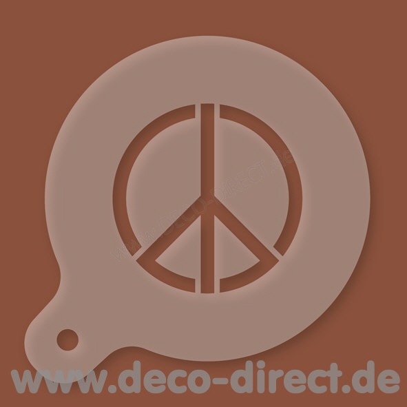 Cappuccino-Schablone Peace Kunststoff