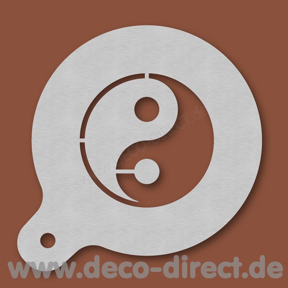 Cappuccino-Schablone Yin und Yang Edelstahl