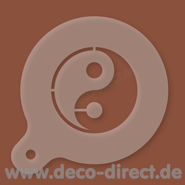Cappuccino-Schablone Yin und Yang Kunststoff