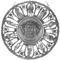 Städtemedaille "Groß-Gerau" (Wappen) in Kostümerahmen