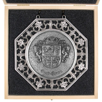 Städtemedaille "Groß-Gerau" (Wappen) in Ornamentrahmen