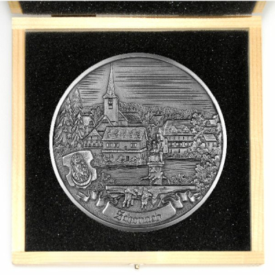 Städtemedaille Schonach aus Zinn