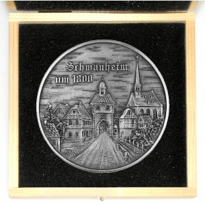 Städtemedaille "Schwanheim um 1800" aus Zinn