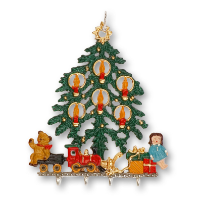 3D-Zinnminiatur Tannenbaum mit Spielzeugen