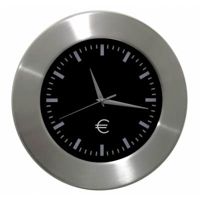 Wanduhr schwarz "Euro"