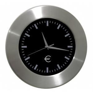 Wanduhr schwarz "Euro"