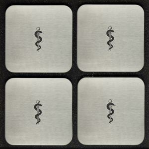 4er-Set Untersetzer "Äskulapstab"