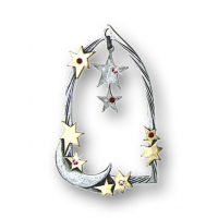 Zinnfigur Bogen mit 7 Steinen rot