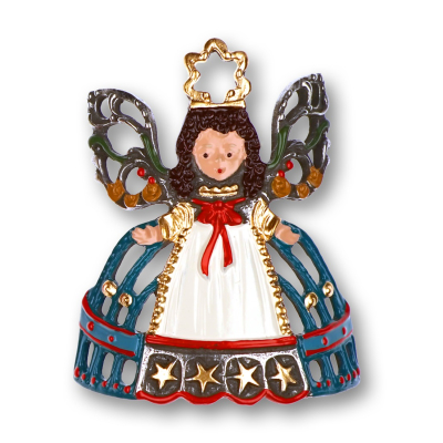 Zinnfigur Engel/Stern zum Hängen oder Stellen blau