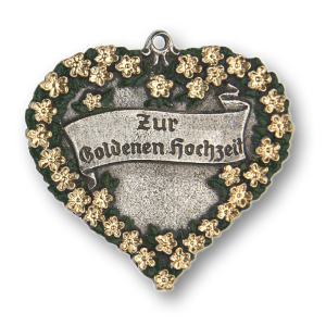 Zinnfigur Herz "Zur Goldenen Hochzeit"