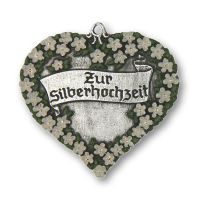 Zinnfigur Herz "Zur Silberhochzeit"