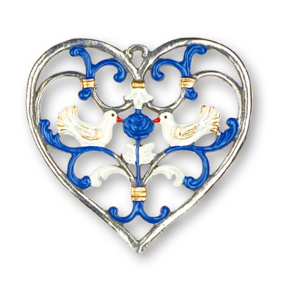 Zinnfigur Herz blau