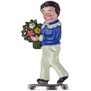 Zinnfigur Junge mit Blumen (zum Stellen)