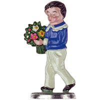 Zinnfigur Junge mit Blumen (zum Stellen)