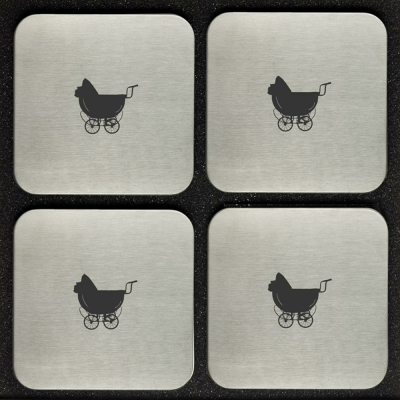 4er-Set Untersetzer Kinderwagen