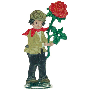 Zinnfigur Junge mit Rose