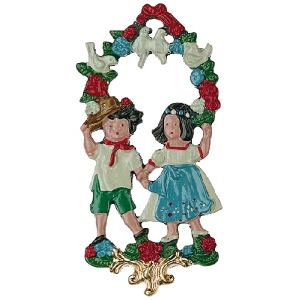 Zinnfigur Kinder mit Tauben