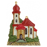Zinnfigur Kirche mit Zwiebelturm (zum Stellen)