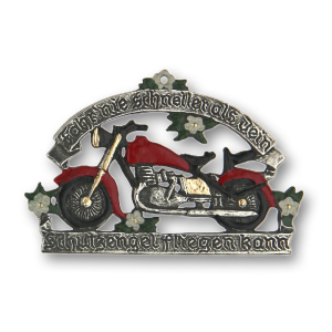 Zinnfigur Motorrad "Schutzengel"