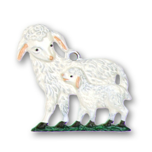 Zinnfigur Schaf mit Lamm